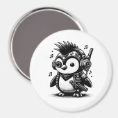 ウィムシゴスパンクロック西芯ペンギンヴィンテージアート マグネット (正面/裏面)