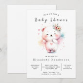 ウィムシハッピーベアーベイビーシャワー 招待状 (正面/裏面)