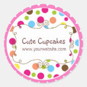 ウィムシパーソナライズされたー水玉模様シール ラウンドシール (正面)