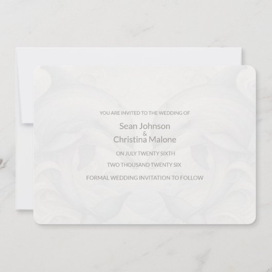 ウィムシモダンー・ドルフィンの結婚式は日付カードを保存 セーブザデート (裏面)