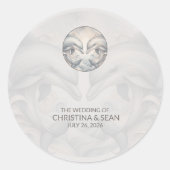 ウィムシモダンー・ドルフィン結婚式用シール ラウンドシール (正面)