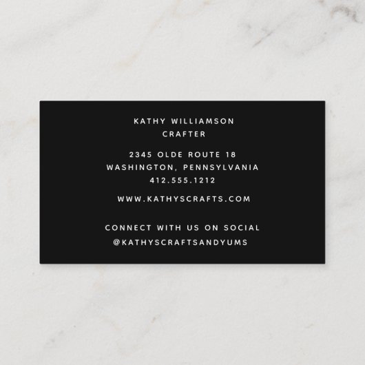 ウィムシーなギンガーブレッドと緑のクリスマス 名刺 (裏面)