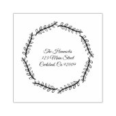 ウィムシーな手描き葉の差出人住所 ラバースタンプ (インプリント)