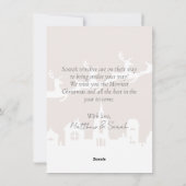 ウィムシーな水の色クリスマス装飾トナカイのフラット シーズンカード (裏面)