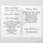 ウィムシーな海軍の青いロベバードの折り畳まれた結婚式 プログラム (裏面)