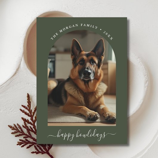 ウィムシーのスクリプトGerman Shepherd Happy Holidays シーズンカード