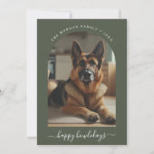 ウィムシーのスクリプトGerman Shepherd Happy Holidays シーズンカード (正面)