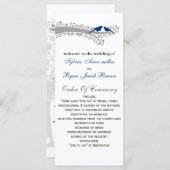 ウィムシーの木ネイビーブルーロブバード結婚式 プログラム (正面/裏面)