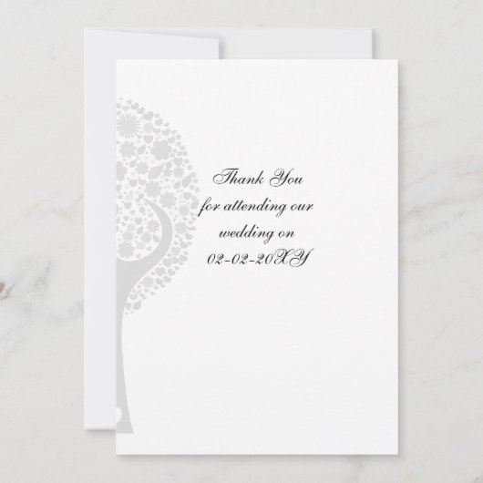 ウィムシーの木ネイビー青いロブバード結婚の感謝を感謝 サンキューカード (裏面)