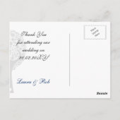 ウィムシーの木ネイビー青いロブバード結婚の感謝を感謝 ポストカード (裏面)