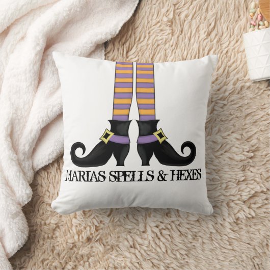 ウィムシーウィッチシューズパーソナライズされたハロウィーン クッション (ブランケット)