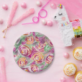 ウィムシーウォーターカラーフローラ紙プレート ペーパープレート (パーティー)