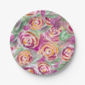 ウィムシーウォーターカラーフローラ紙プレート ペーパープレート (正面)