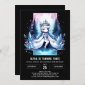 ウィムシーウォーターカラープリンセス誕生日 招待状 (正面/裏面)