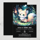ウィムシーウッズキツネ誕生日 招待状 (正面/裏面)