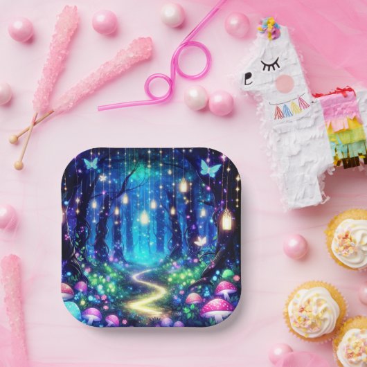 ウィムシーエレガントエンチャント森の赤ちゃんシャワー ペーパープレート (パーティー)