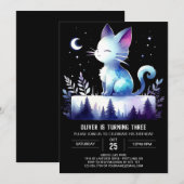 ウィムシーエンチャントキャット誕生日 招待状 (正面/裏面)
