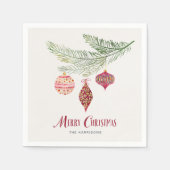 ウィムシーオーナメントメリークリスマス スタンダードカクテルナプキン (正面)
