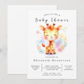 ウィムシーカスタムキリン赤ちゃんシャワー 招待状 (正面/裏面)