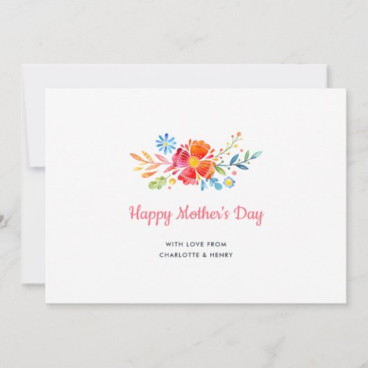 ウィムシーガーデンリース母の日のフォトカード カード (裏面)