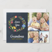 ウィムシーガーデンリース誕生日フォトカード カード (正面)