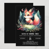 ウィムシーキッズキツネ誕生日デジタル 招待状 (正面/裏面)