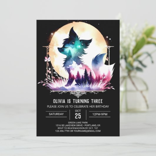 ウィムシーチルドルオオカミ誕生日 招待状 (スタンド正面)