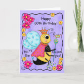 ウィムシーハニークイーンビーハッピーティー60誕生日 カード (正面)