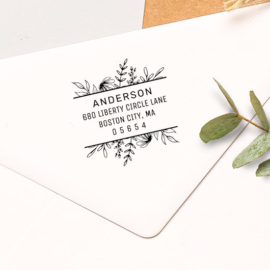 ウィムシーハンドドロー緑の差出人住所 セルフインキングスタンプ