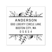 ウィムシーハンドドロー緑の差出人住所 セルフインキングスタンプ (デザイン)