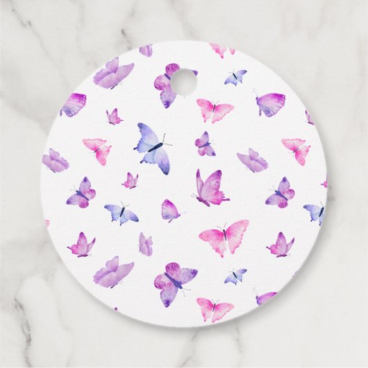 ウィムシーバタフライブライダルシャワーメッセージカード フェイバータグ (裏面)