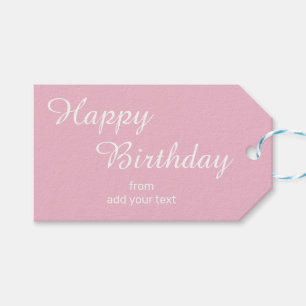 ウィムシーバラ – ピンク誕生日ギフトラベル ギフトタグ