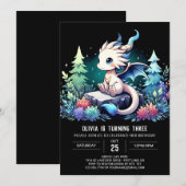 ウィムシーファンタジードラゴン誕生日 招待状 (正面/裏面)