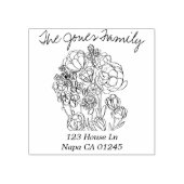 ウィムシーフラワーファミリー名差出人住所スタンプ ラバースタンプ (インプリント)