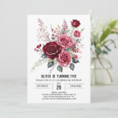 ウィムシープリントブルゴーニュフローラ誕生日 招待状 (スタンド正面)
