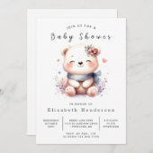 ウィムシーベビーベアーベビーシャワー 招待状 (正面/裏面)