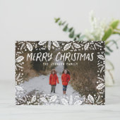 ウィムシーホワイトホリー縁どフォトスクリスマ シーズンカード (スタンド正面)