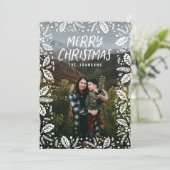 ウィムシーホワイトホリー縁どフォトスクリスマ シーズンカード (スタンド正面)