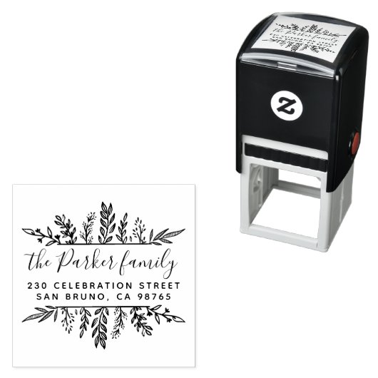 ウィムシーボタニカルファミリーネーム&差出人住所 セルフインキングスタンプ (インサイチュ)