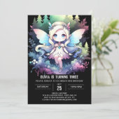 ウィムシーミニマリストフェアリー誕生日 招待状 (スタンド正面)