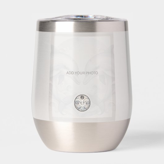 ウィムシーモダンドルフィン写真を追加モノグラムタンブラー (正面)