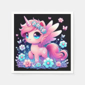 ウィムシーユニコーンベイビーシャワー スタンダードカクテルナプキン (正面)