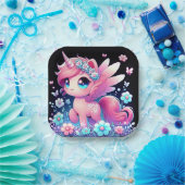ウィムシーユニコーンベイビーシャワー ペーパープレート (パーティー)