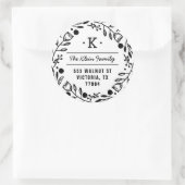 ウィムシーリースモノグラムアドレスステッカー ラウンドシール (バッグ)