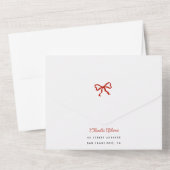 ウィムシーレッド彼女はトップさくらんぼのブライダルシャワー オールインワン招待状 (裏面)