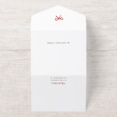 ウィムシーレッド彼女はトップさくらんぼのブライダルシャワー オールインワン招待状 (外側)