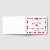 ウィムシーレッド彼女はトップさくらんぼのブライダルシャワー ゲストブック (全面)