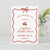 ウィムシーレッド彼女はトップさくらんぼのブライダルシャワー セーブザデート (スタンド正面)