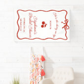 ウィムシーレッド彼女はトップさくらんぼのブライダルシャワー 横断幕 (インサイチュ)