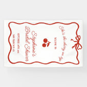 ウィムシーレッド彼女はトップさくらんぼのブライダルシャワー 横断幕 (横)